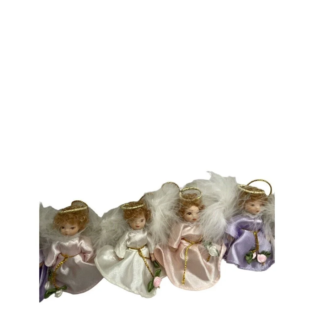 10 Vintage 4” Porcelain Dolls Angels Ornament Christmas Xmas Tree